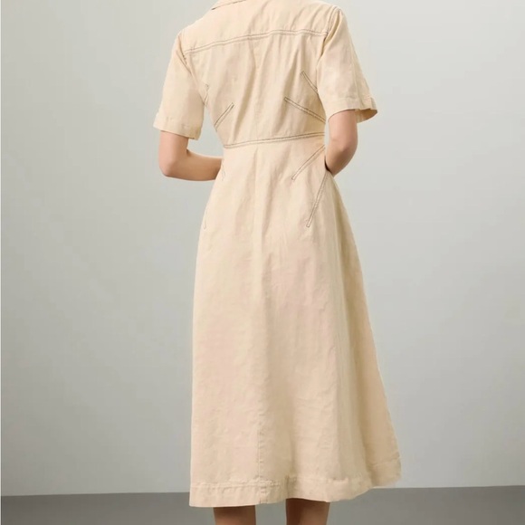 Rosetta Getty Bone Short Sleeve Cotton Shirtdress $360 - Size 2 - Picture 3 of 9